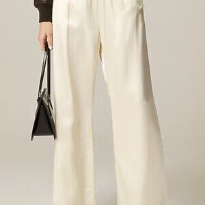 J CREW Cosmo pant in luster charmeuse Ivory NWOT